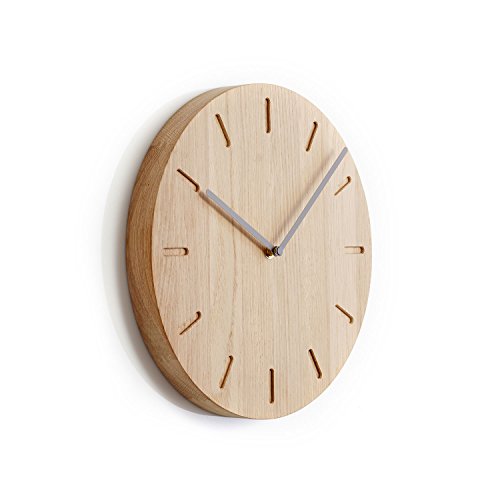 Applicata Watch:Out Wanduhren, Uhren, Holzuhren, Wallclocks, D: 32 cm (Eiche - Grau) - 1