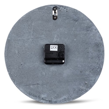 Hochwertige Beton-Uhr Wanduhr in Grau Kupfer 28cm rund moderne Wanddeko designer Uhr - 4