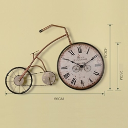 Longshien Wanduhr Retro Wind Wohnzimmer Kreative Bike-Taktgeber-Wand-Dekoration Eisen Persönlichkeit Uhren und Uhren an der Wand-Dekorationen Wanduhr ( design : B ) - 1