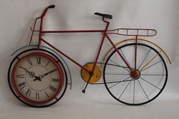 Ping0fm Amerikanischen Dorf an der alten Wellblech große Fahrrad gestaltet Wand kreative Wanduhr Griff Wanduhren - 2