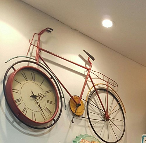 Ping0fm Amerikanischen Dorf an der alten Wellblech große Fahrrad gestaltet Wand kreative Wanduhr Griff Wanduhren - 1 Ping0fm Amerikanischen Dorf an der alten Wellblech große Fahrrad gestaltet Wand kreative Wanduhr Griff Wanduhren - 1