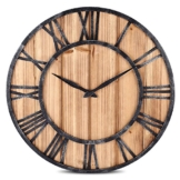 Wanduhr, FOKOM Holz Lautlos Vintage Wanduhr Uhr Wall Clock-Ø 40cm - 1