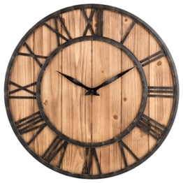 Wanduhr Vintage, Likeluk 15 Zoll（40cm) Lautlos Vintage Wanduhr Holz Uhr Uhren Wall Clock ohne Tickgeräusche - 1