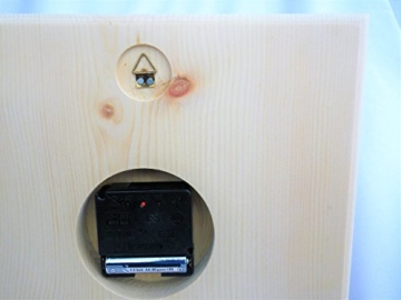 Zirbenuhr, Wanduhr, DCF, Funkuhr, im Modern-Design - flüsterleise - 5