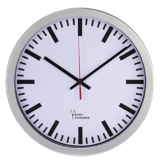 Hama Funk Wanduhr Bahnhof (automatische Zeiteinstellung, 30 cm Durchmesser) silber - 1