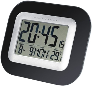 infactory Wand- & Tisch-Funkuhr mit Weckfunktion & Temperaturanzeige - 1