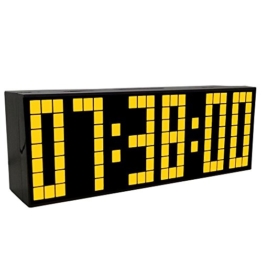 LambTown 2nd Generation Snooze LED Digital Wecker Große Countdown Timer mit Thermometer Kalender Display - Gelb - 1