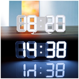 Lunartec Digitaluhr: Große Digital-LED-Tisch- & Wanduhr, 7 Segmente, dimmbar, Wecker, 21 cm (LED Tischuhr) - 1