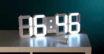 Lunartec Jumbo LED Uhr: Digitale XXL-LED-Tisch- & Wanduhr, 45 cm, dimmbar, Wecker, Fernbedien. (Wand-Uhren) - 7