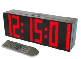 Redlution Große LED Uhr Digitale Wanduhr Jumbo großen Zahlen Display Schreibtisch Tischuhr mit Fernbedienung, Snooze,Alarm,Countdown,Temperatur (Rot) - 1