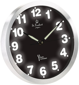 St. Leonhard Beleuchtete Uhr: Funk-Wanduhr mit weißer LED-Zifferbeleuchtung und Quarz-Uhrwerk (Funkwanduhren) - 1