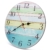 Asvert Wanduhr Retro-Wanduhr Taktgeber Holz Stumm hängt Innenausbau Vintage Holz Wanduhr Rustikale Land Toskana Stil Bunt Streifen Design aus Dekorative (Ozean Farbe) - 3
