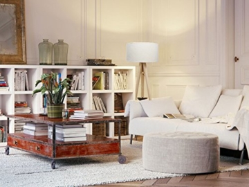 Dreibein Stehlampe Jalua F Velours creme & gold Stativ aus Kiefernholz H: 140cm - 3