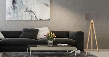 Dreibein Stehleuchte Jalua F Velours grey & gold & Kiefernholz H: 140cm - 3
