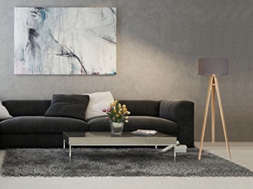 Dreibein Stehleuchte Jalua F Velours grey & gold & Kiefernholz H: 140cm - 3