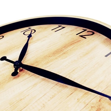 Foxtop Nostalgie Vintage Wanduhr mit lautlosem Uhrwerk - 30 cm Ø - kein nerviges Ticken - 3