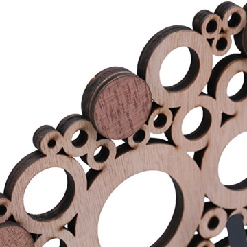 Giftgarden Wanduhr Holz Deko Uhr Wand Löcher Design modern lustig Whonzimmer Schlafzimmer Arbeitszimmer Kinderzimmer Küche Büro Dekouhr Blasen Geburtstag Geschenke für Freunde - 8