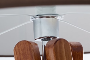 Hochwertige Design Stehlampe Tripod mit Stoffschirm in anthrazit/schwarz und Stativ/Gestell aus dunklem Holz Echtholz Nussbaum | H= 160cm | Stehleuchte | Natur | Handgefertigte Leuchte - 3