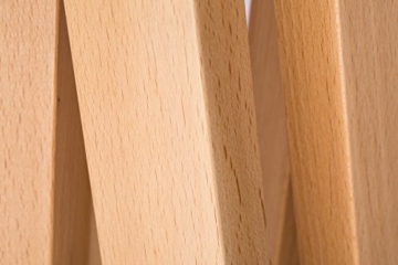 Hochwertige Design Stehlampe Tripod mit Stoffschirm in weiß und Stativ/Gestell aus Holz Echtholz (Buche) | H= 160cm | Stehleuchte | Natur | Handgefertigte Leuchte - 3