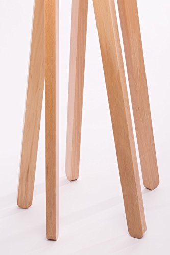 Hochwertige Design Stehlampe Tripod mit Stoffschirm in weiß und Stativ/Gestell aus Holz Echtholz (Buche) | H= 160cm | Stehleuchte | Natur | Handgefertigte Leuchte - 5