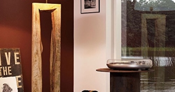 Licht-Trend Timber Stehleuchte mit Holzfuß h126 cm Braun Holz Stehlampe - 1