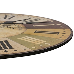 LOHAS Home 30cm Vintage Holz Wanduhr toskanischem Stil Land Römisch Design Frankreich Paris verrostete Metallblick (Altstadt) - 3