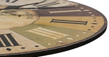LOHAS Home 30cm Vintage Holz Wanduhr toskanischem Stil Land Römisch Design Frankreich Paris verrostete Metallblick (Altstadt) - 3