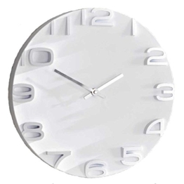 SIDCO ® Wanduhr Future analog 3D Uhr weiß Deko-Uhr modern Design 35 cm - 1
