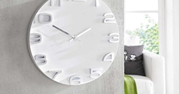 SIDCO ® Wanduhr Future analog 3D Uhr weiß Deko-Uhr modern Design 35 cm - 3