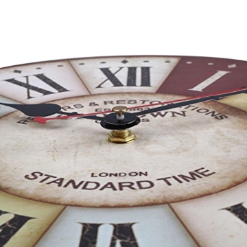 SOLEDI Wanduhr Vintage Holz toskanischem Stil Land Römisch Design Frankreich Paris - 3