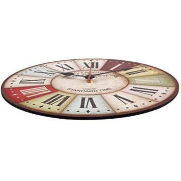 SOLEDI Wanduhr Vintage Holz toskanischem Stil Land Römisch Design Frankreich Paris - 4