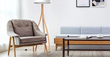 Tomons Stehlampe im modern-künstlerischen Stil, Lampenschirm aus weißem TC-Stoff, E26/ E27 Schraubgewinde, 160 cm Höhe, 1,4 m Kabel mit Fußschalter - FL2002 - 3