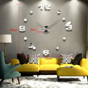 UNIQUEBELLA Wanduhr Riesige Spiegel Wanduhr Vinyl DIY Ø 130cm Große XXL Design Uhr küchenuhr Quarzuhr Analoguhr - 6