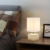 Viugreum Nachttischlampe Schreibtischlampe Atmosphärelapen aus Massivholz gemachtem Lampenfuß und Stofflampenschirm, ideale Beleuchtung für Schlafzimmer, Wohnzimmer, Bettschrank,Kaffeetisch (weiß 2) - 2