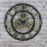 Wanduhr 3D Wanduhren Vintage Groß Zahnrad Römisch Nummer Haus Dekoration fürs Wohnzimmer Kinderzimmerr (Römische Nummer Vintage) - 1