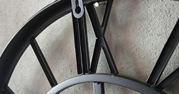 ZWL Retro Wanduhr, Uhr Große Wanduhr Übergroße römische Ziffern Eisen Wohnzimmer Studio Kreative Wand Oberfläche Metall Pure Schwarz D: 50cm fashion ( Farbe : A ) - 4