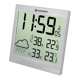 Bresser Wetterstation und Wanduhr TemeoTrend JC, silber - 1