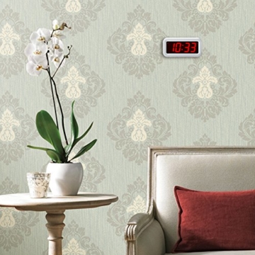 chaorong Kleine batteriebetrieben Digitale LED Wecker mit 3 cm großes Display für Schlafzimmer oder überall, 4 Batterien lassen die Zeit Tag und Nacht für mehr als ein Jahr, plastik, weiß - 7