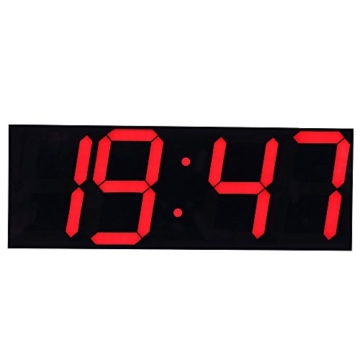 CHKOSDA Fernbedienung Steuern Jumbo digital LED Wanduhr, Multifunktion LED Uhr, Groß Kalender, Minute Alarm Uhr, Countdown LED Uhr, Groß Thermometer, still Uhr (Rot) - 3
