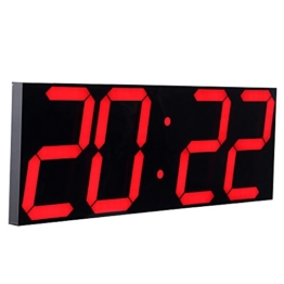 CHKOSDA Fernbedienung Steuern Jumbo digital LED Wanduhr, Multifunktion LED Uhr, Groß Kalender, Minute Alarm Uhr, Countdown LED Uhr, Groß Thermometer, still Uhr (Rot) - 1