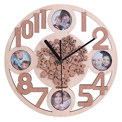 Giftgarden Uhr Wand Fotorahmen Bilderrahmen Holz Blumen Familie Wanduhr Deko Whonzimmer Schlafzimmer Küche Design modern schön ausgefallen elegant Geschenk Freund - 1 Giftgarden Uhr Wand Fotorahmen Bilderrahmen Holz Blumen Familie Wanduhr Deko Whonzimmer Schlafzimmer Küche Design modern schön ausgefallen elegant Geschenk Freund - 1