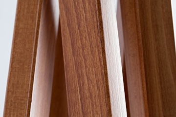 Hochwertige Design Stehlampe Tripod mit gewebtem Stoffschirm in beige und Stativ/Gestell aus dunklem Holz Echtholz Nussbaum | H= 160cm | Stehleuchte | Handgefertigte Leuchte - 3