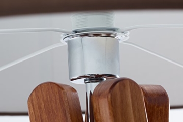 Hochwertige Design Stehlampe Tripod mit Stoffschirm in rot und Stativ/Gestell aus Holz Echtholz Nussbaum | H= 160cm | Stehleuchte | Natur | Handgefertigte Leuchte - 3