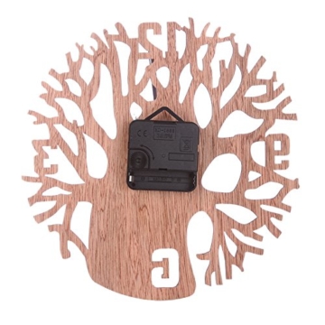 Little Finger Creative rund Baum Zahlen Holz Wanduhr Wohnzimmer Schlafzimmer Home Wand-Decor - 3