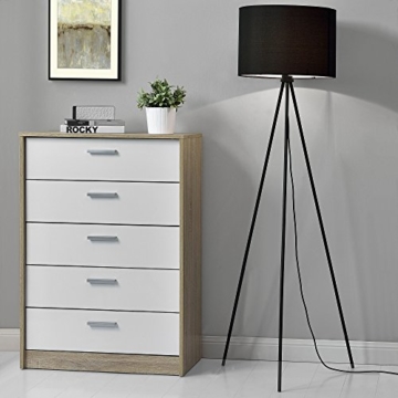 [lux.pro] Stehleuchte (1 x E27 Sockel)(150cm x 60cm) Stoffschirm (schwarz) Schirm und Dreifuß Stehlampe - 2