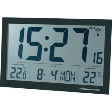 TECHNIKUS digitale Funk-Wanduhr Jumbo mit Raumklima-Anzeige (Temperatur + Luftfeuchtigkeit) - 2