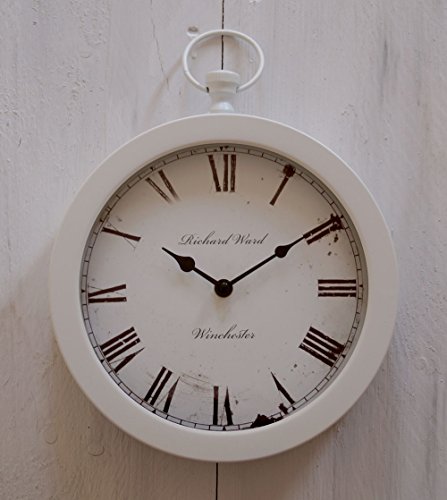 Uhr Wanduhr Küchenuhr klassisches Design Metall und Glas rund Nostalgie