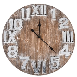 Wanduhr Industrial Vintage Design Holz Metall 70x70cm natur - 1