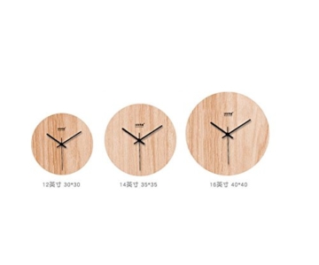 ZWL Woody Wanduhr Creative Study Schlafzimmer Ruhige Uhr Wohnzimmer Wanduhr Uhr 12-16 Zoll Holz Farbe Studio Studio Wanduhr fashion ( größe : 40*40cm ) - 2