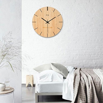 ZWL Woody Wanduhr Creative Study Schlafzimmer Ruhige Uhr Wohnzimmer Wanduhr Uhr 12-16 Zoll Holz Farbe Studio Studio Wanduhr fashion ( größe : 40*40cm ) - 4